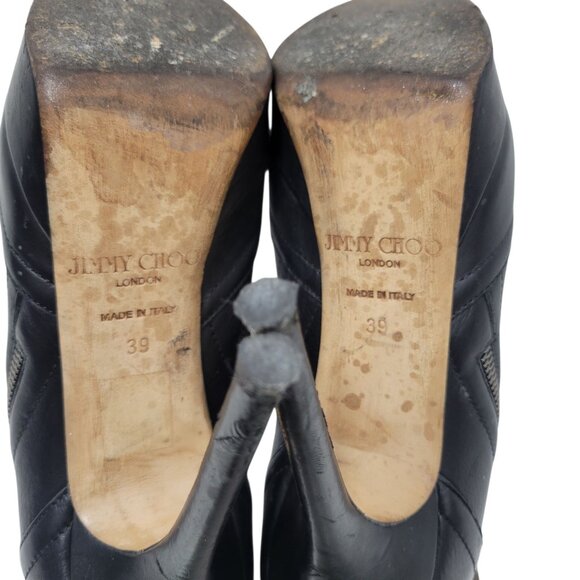 Jimmy Choo Side Zipper Leather Ankle High Heels Stiletto Boots 39(EU) 8.5(US) - Picture 12 of 12